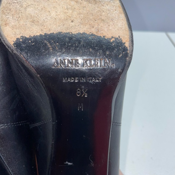Anne Klein Black Leather Mule Heel Size 8.5 - Picture 7 of 7